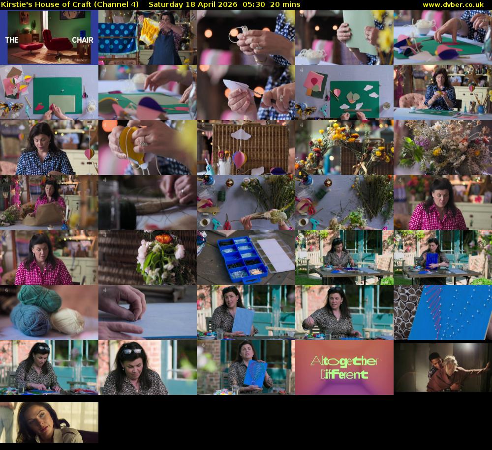 Kirstie's House of Craft (Channel 4) Saturday 18 April 2026 05:30 - 05:50
