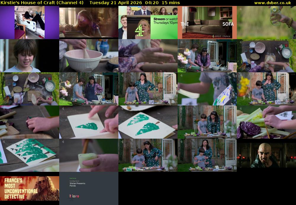 Kirstie's House of Craft (Channel 4) Tuesday 21 April 2026 04:20 - 04:35