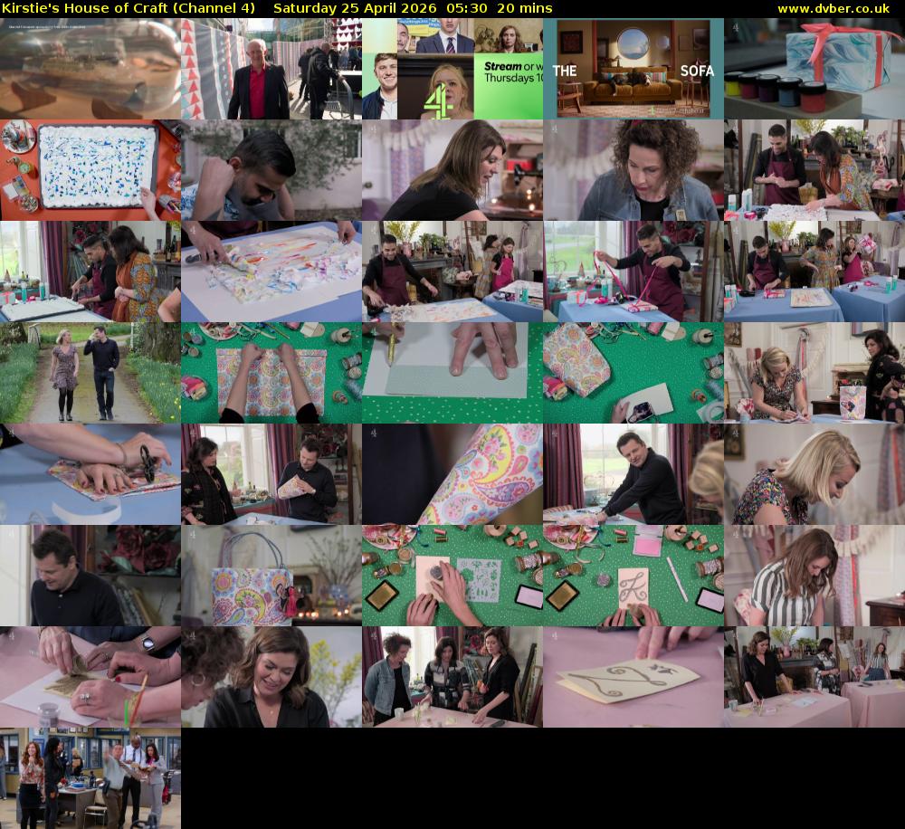 Kirstie's House of Craft (Channel 4) Saturday 25 April 2026 05:30 - 05:50