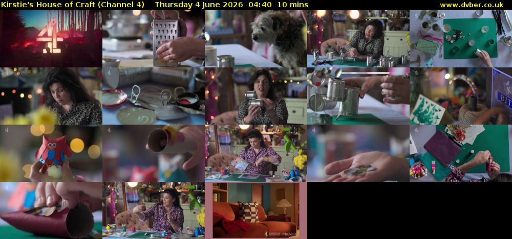 Kirstie's House of Craft (Channel 4) Thursday 4 June 2026 04:40 - 04:50