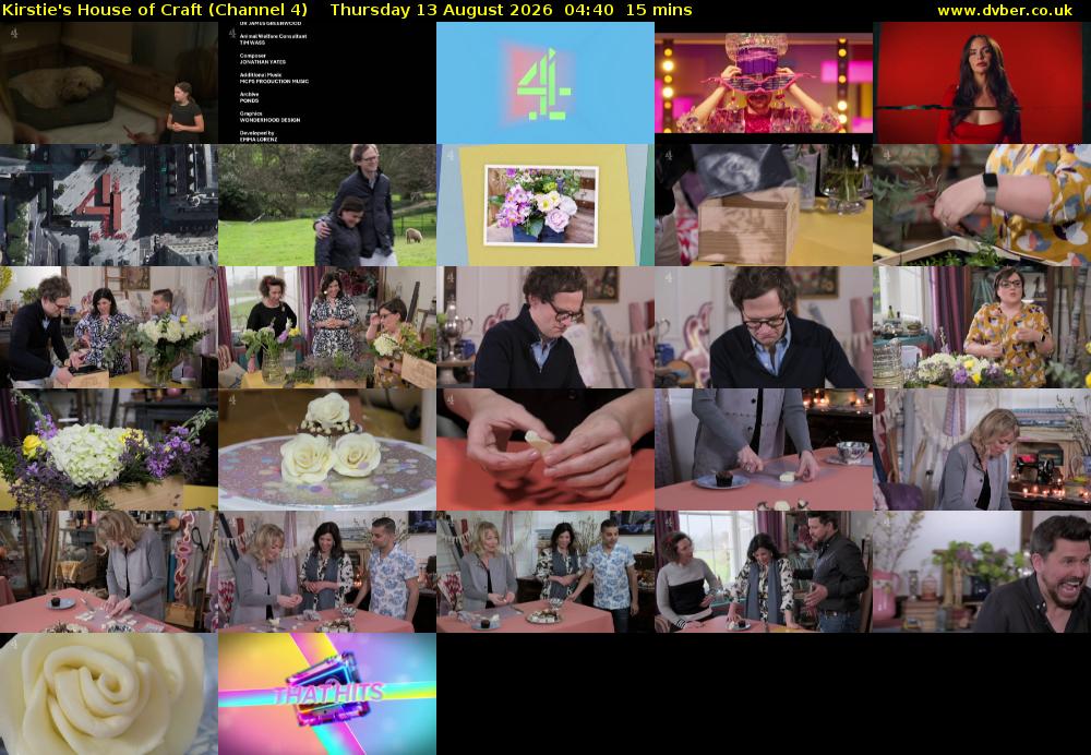 Kirstie's House of Craft (Channel 4) Thursday 13 August 2026 04:40 - 04:55