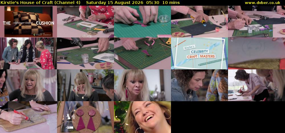 Kirstie's House of Craft (Channel 4) Saturday 15 August 2026 05:30 - 05:40