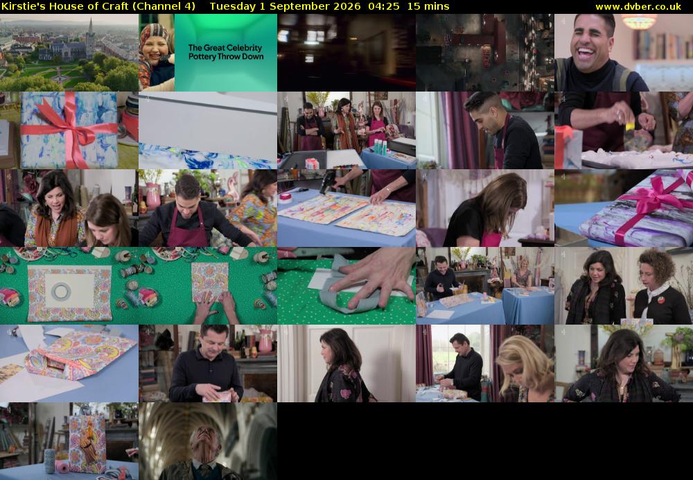 Kirstie's House of Craft (Channel 4) Tuesday 1 September 2026 04:25 - 04:40