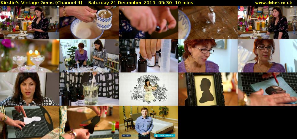 Kirstie's Vintage Gems (Channel 4) Saturday 21 December 2019 05:30 - 05:40