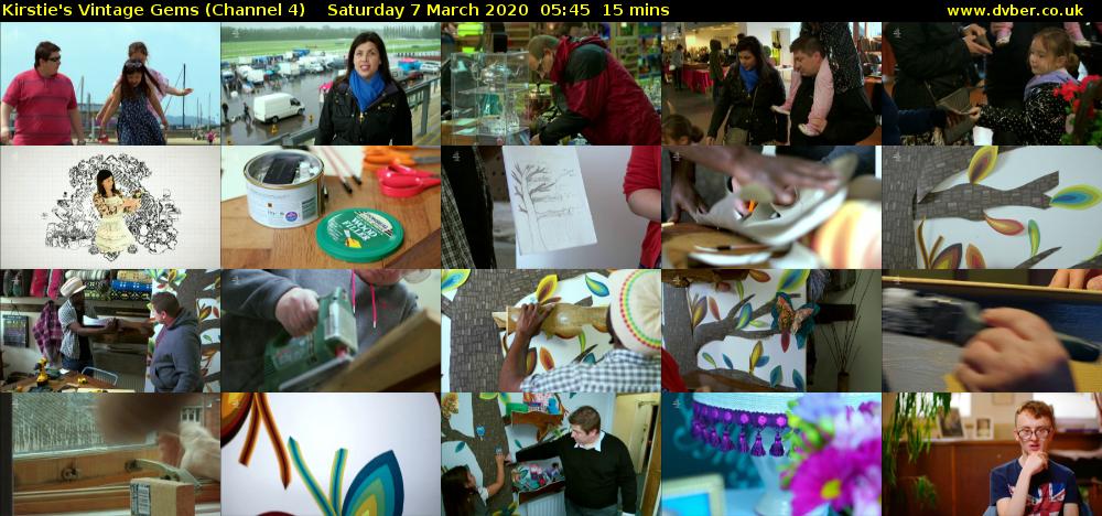 Kirstie's Vintage Gems (Channel 4) Saturday 7 March 2020 05:45 - 06:00