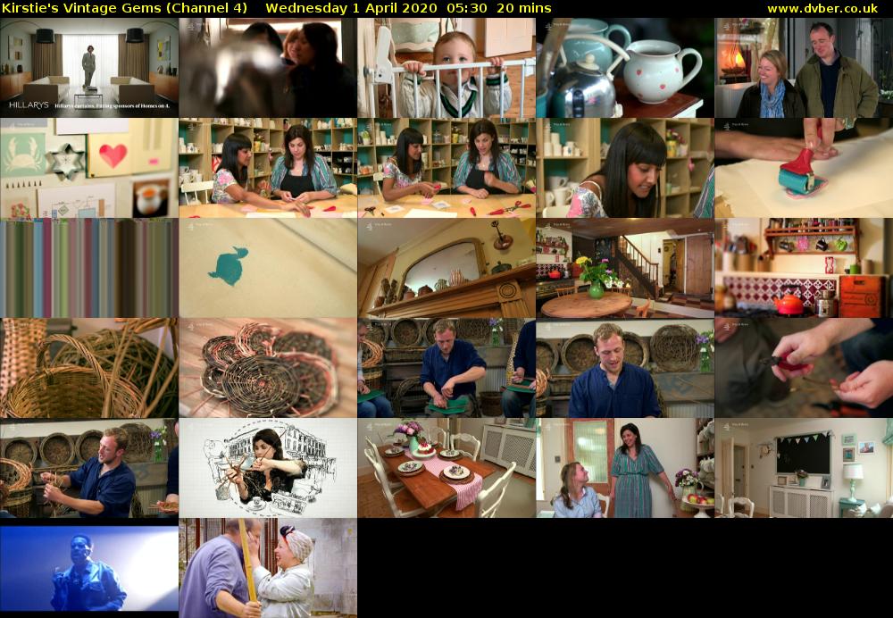 Kirstie's Vintage Gems (Channel 4) Wednesday 1 April 2020 05:30 - 05:50