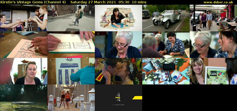Kirstie's Vintage Gems (Channel 4) Saturday 27 March 2021 05:30 - 05:40