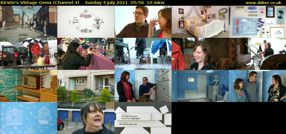 Kirstie's Vintage Gems (Channel 4) Sunday 4 July 2021 05:50 - 06:00