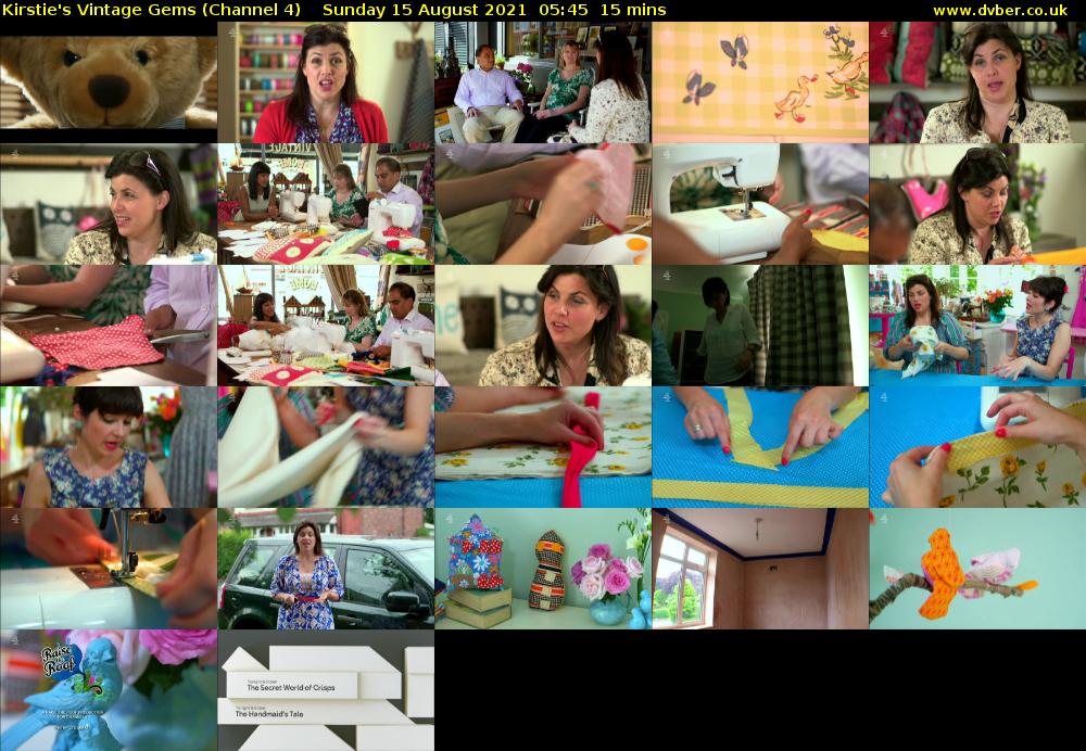 Kirstie's Vintage Gems (Channel 4) Sunday 15 August 2021 05:45 - 06:00