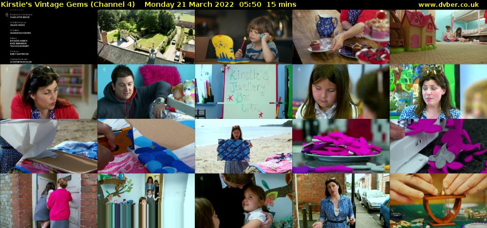 Kirstie's Vintage Gems (Channel 4) Monday 21 March 2022 05:50 - 06:05