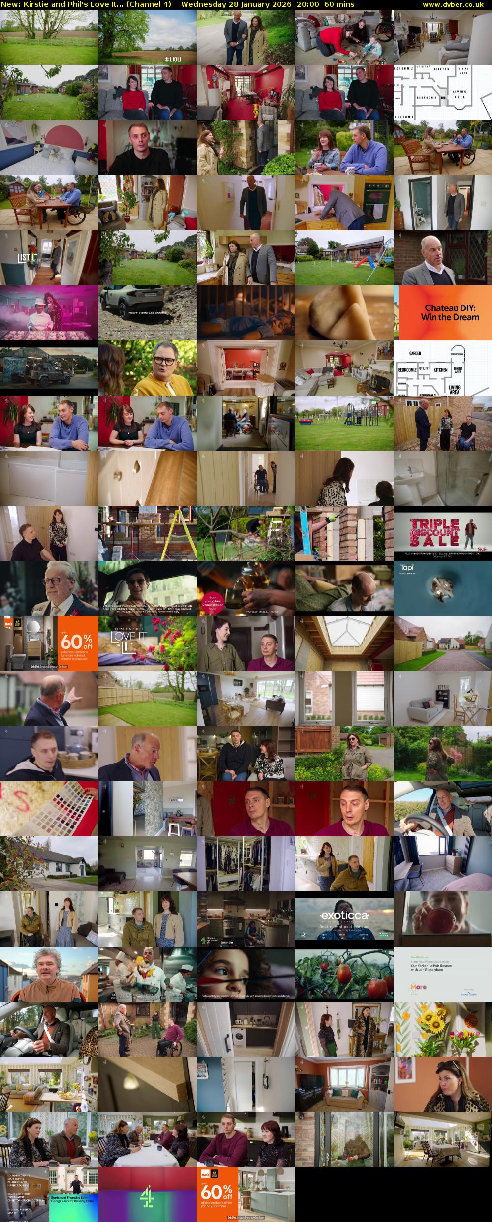 Kirstie and Phil's Love It... (Channel 4) Wednesday 28 January 2026 20:00 - 21:00