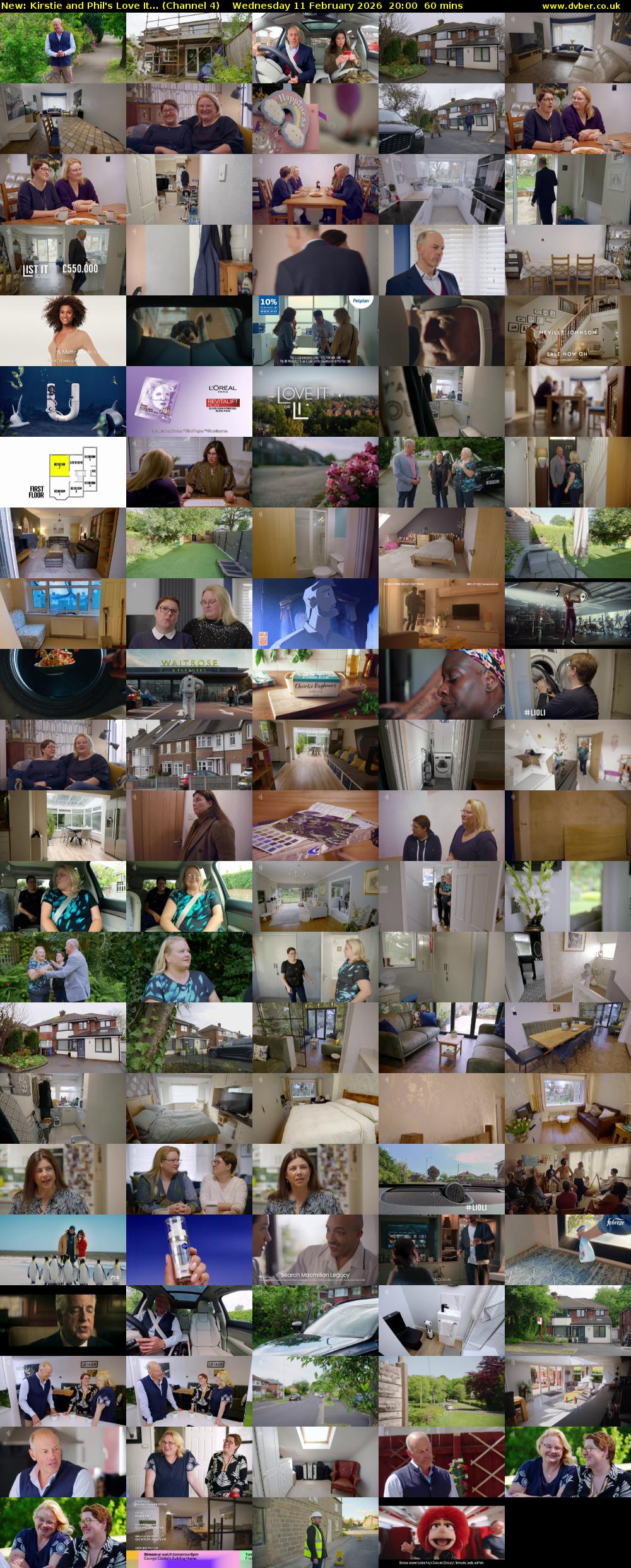 Kirstie and Phil's Love It... (Channel 4) Wednesday 11 February 2026 20:00 - 21:00