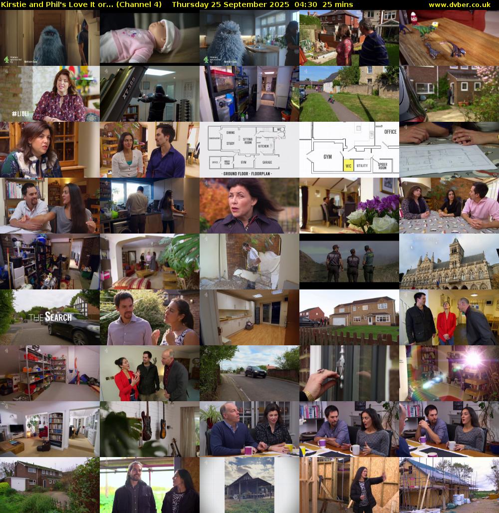 Kirstie and Phil's Love It or... (Channel 4) Thursday 25 September 2025 04:30 - 04:55