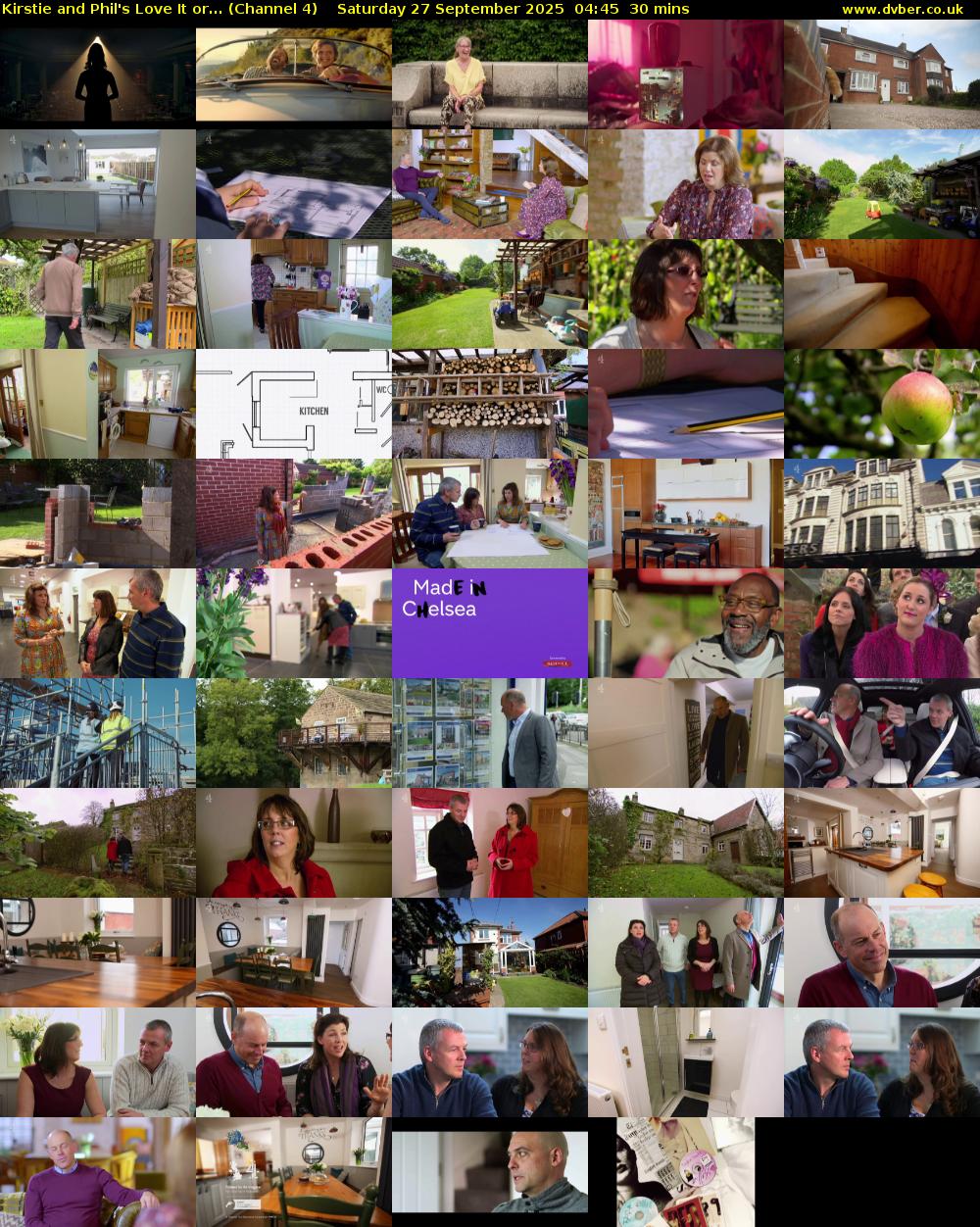 Kirstie and Phil's Love It or... (Channel 4) Saturday 27 September 2025 04:45 - 05:15
