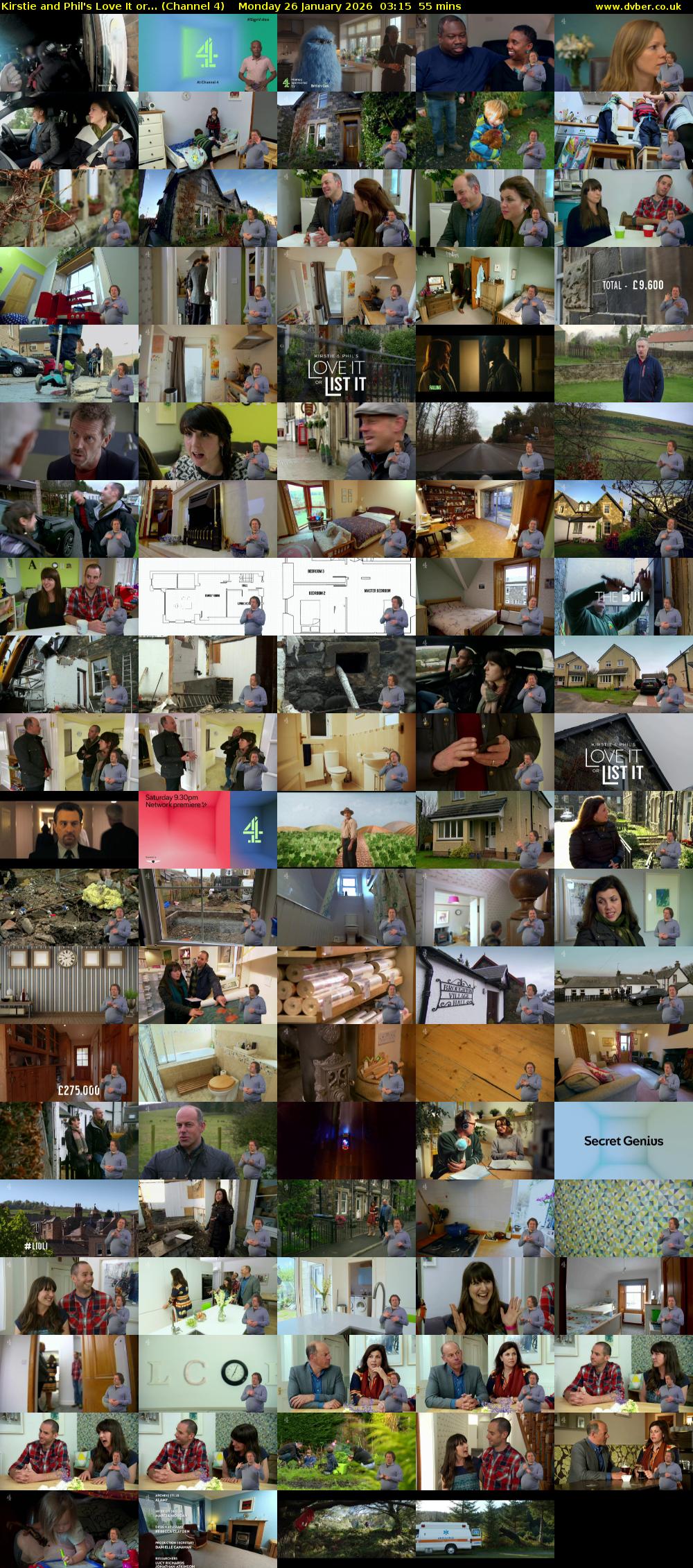 Kirstie and Phil's Love It or... (Channel 4) Monday 26 January 2026 03:15 - 04:10