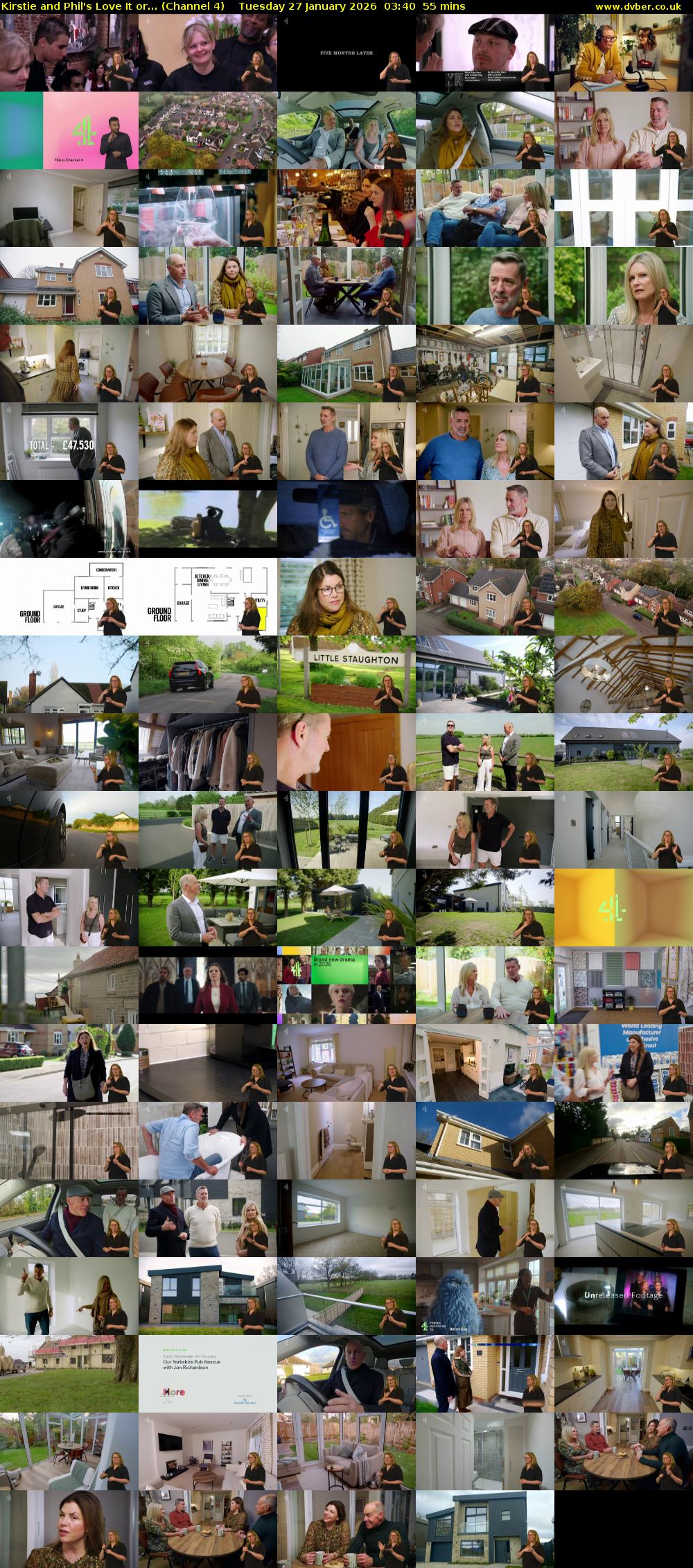 Kirstie and Phil's Love It or... (Channel 4) Tuesday 27 January 2026 03:40 - 04:35