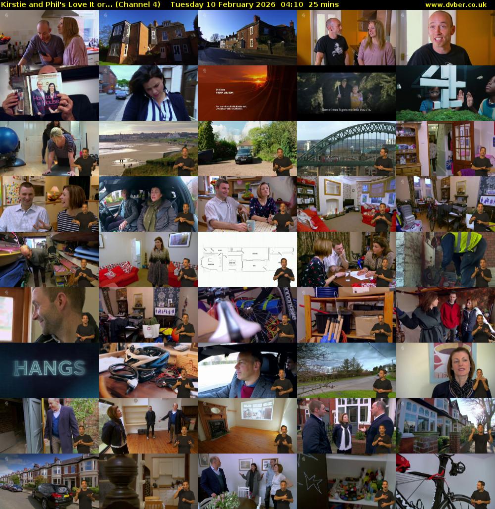 Kirstie and Phil's Love It or... (Channel 4) Tuesday 10 February 2026 04:10 - 04:35