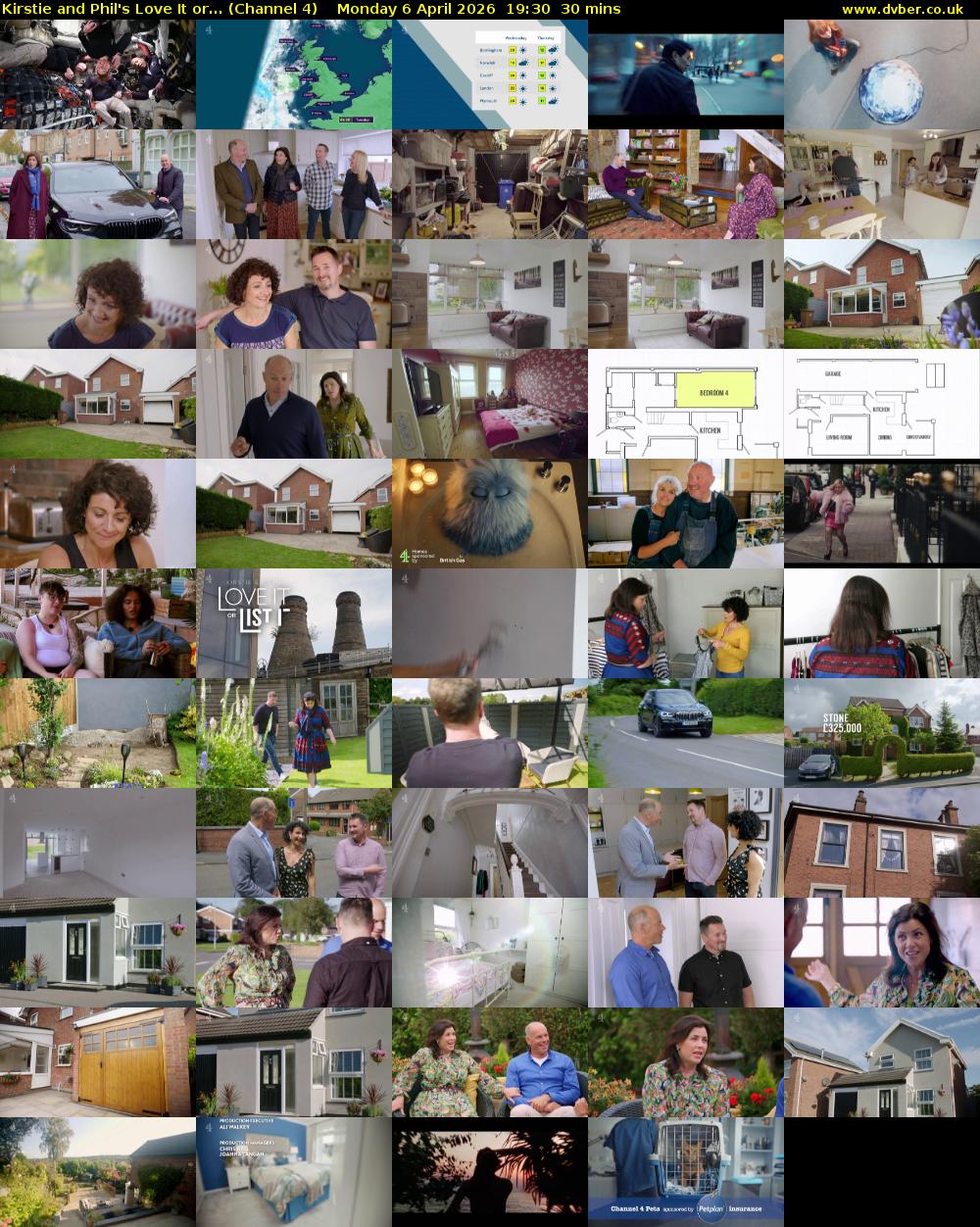 Kirstie and Phil's Love It or... (Channel 4) Monday 6 April 2026 19:30 - 20:00