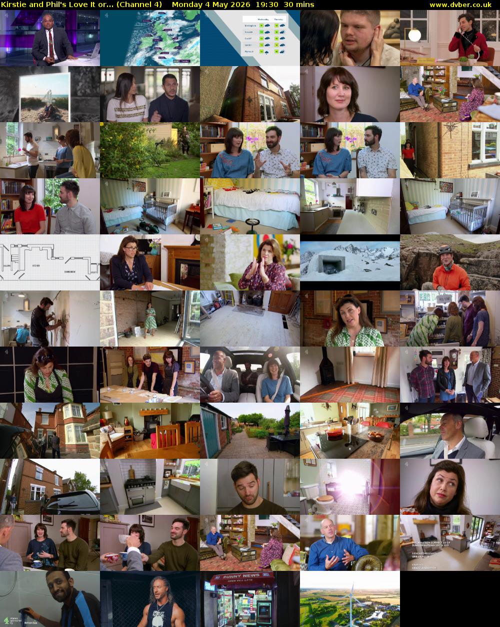 Kirstie and Phil's Love It or... (Channel 4) Monday 4 May 2026 19:30 - 20:00