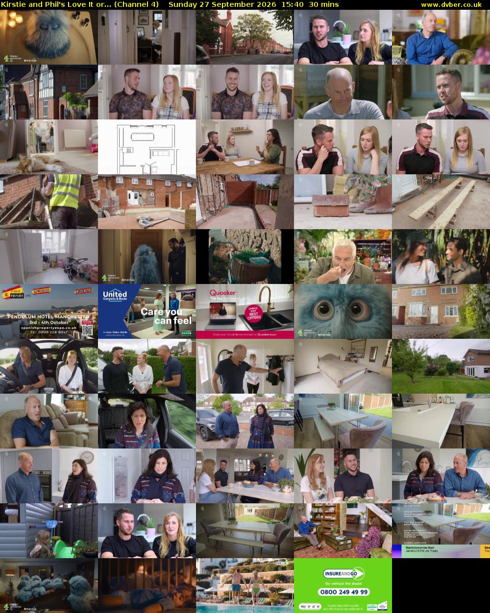 Kirstie and Phil's Love It or... (Channel 4) Sunday 27 September 2026 15:40 - 16:10