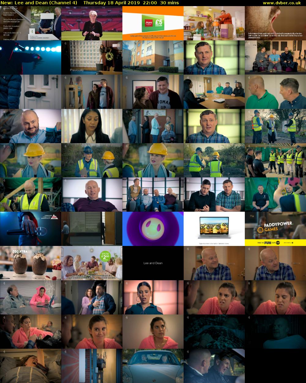 Lee and Dean (Channel 4) Thursday 18 April 2019 22:00 - 22:30