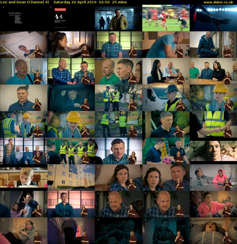 Lee and Dean (Channel 4) Saturday 20 April 2019 02:50 - 03:15