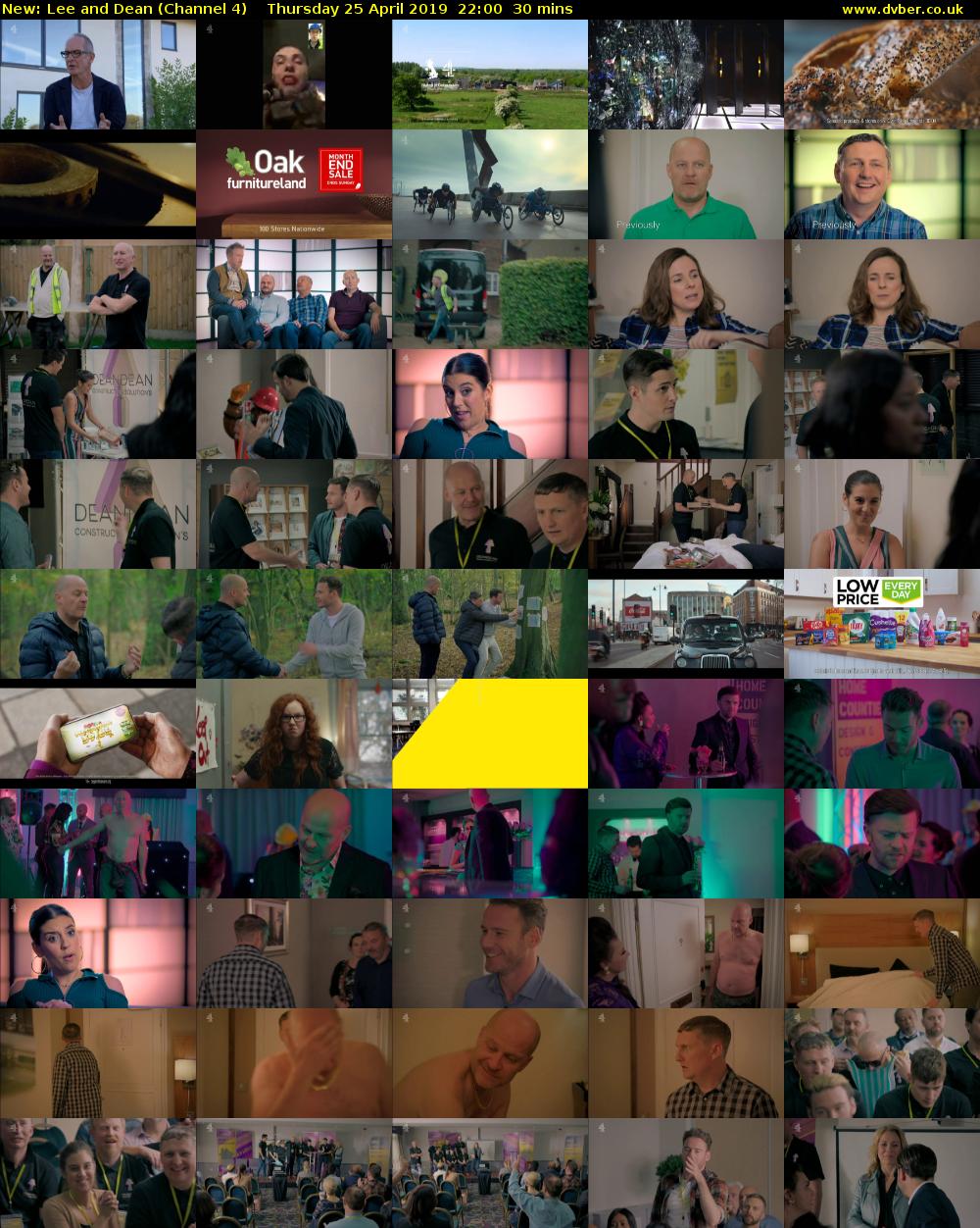 Lee and Dean (Channel 4) Thursday 25 April 2019 22:00 - 22:30