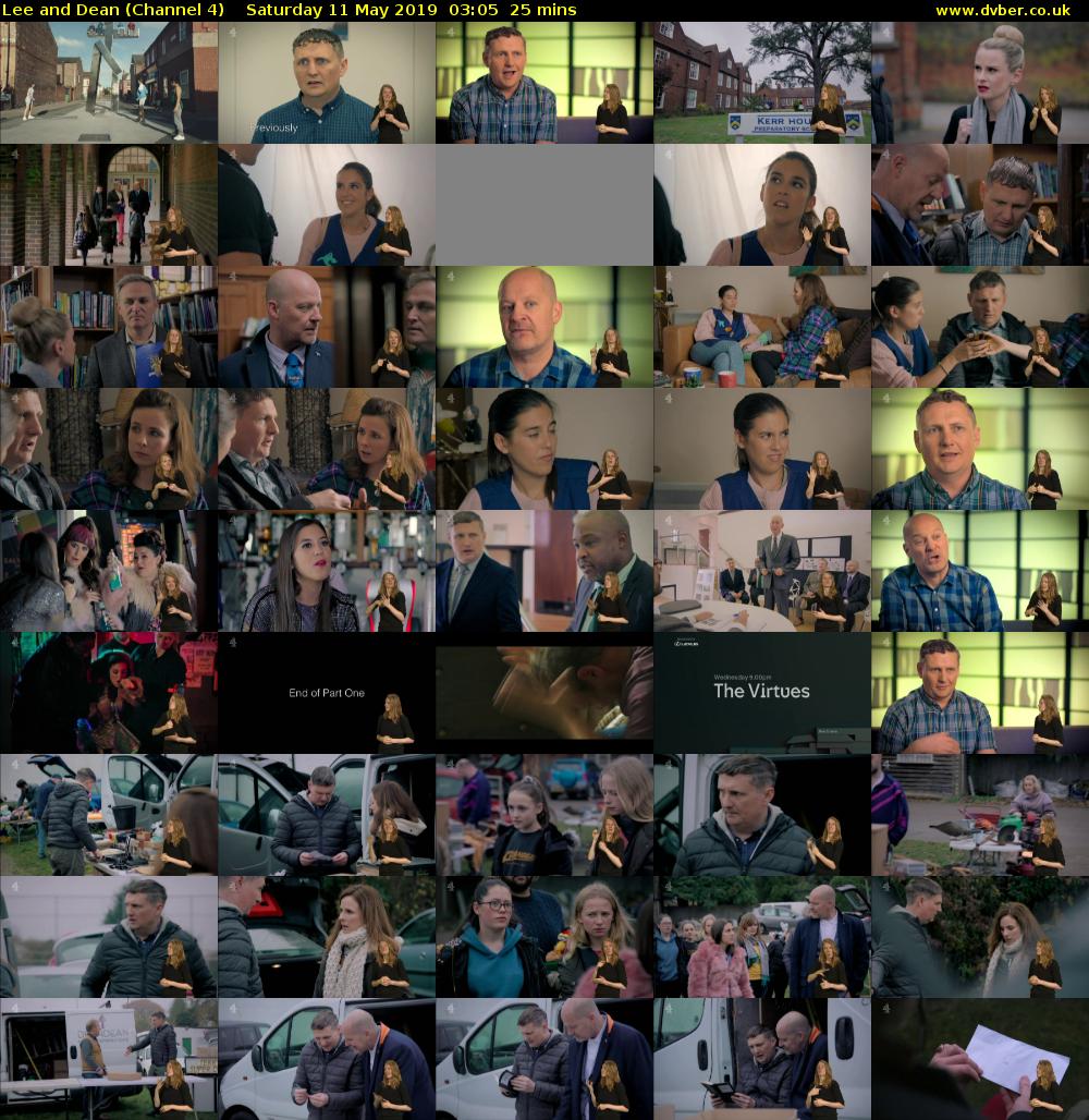 Lee and Dean (Channel 4) Saturday 11 May 2019 03:05 - 03:30