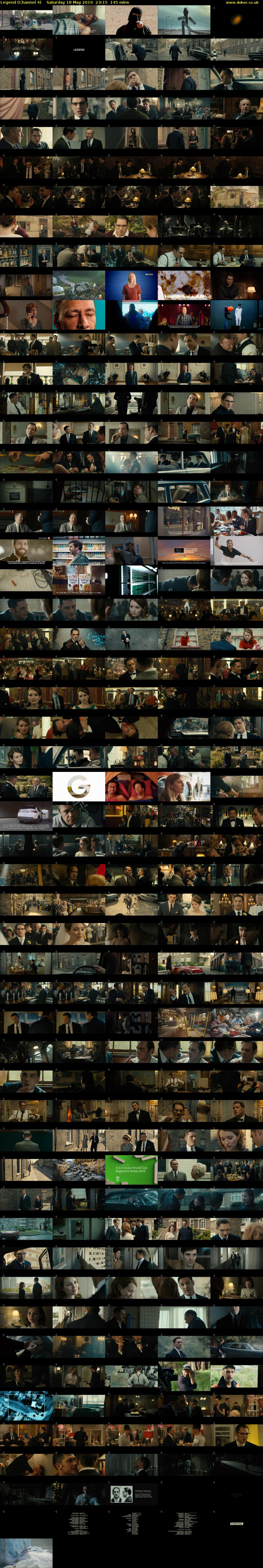 Legend (Channel 4) Saturday 18 May 2019 23:15 - 01:40