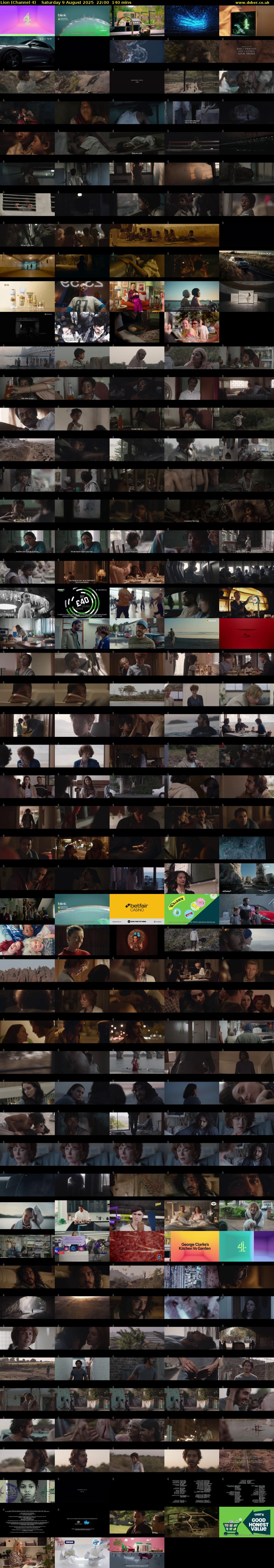 Lion (Channel 4) Saturday 9 August 2025 22:00 - 00:20