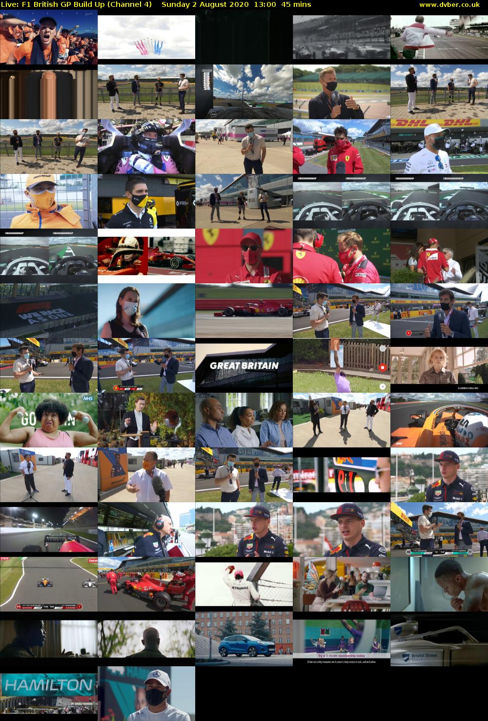 Live: F1 British GP Build Up (Channel 4) Sunday 2 August 2020 13:00 - 13:45