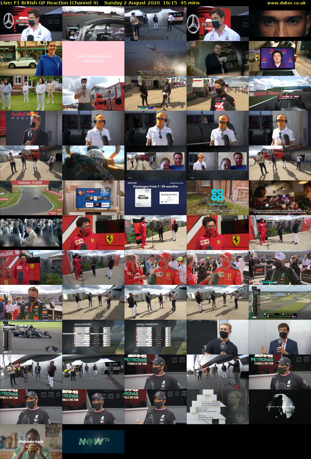 Live: F1 British GP Reaction (Channel 4) Sunday 2 August 2020 16:15 - 17:00