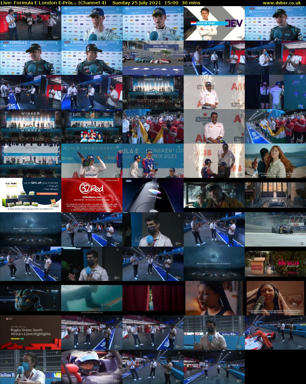 Live: Formula E London E-Prix... (Channel 4) Sunday 25 July 2021 15:00 - 15:30