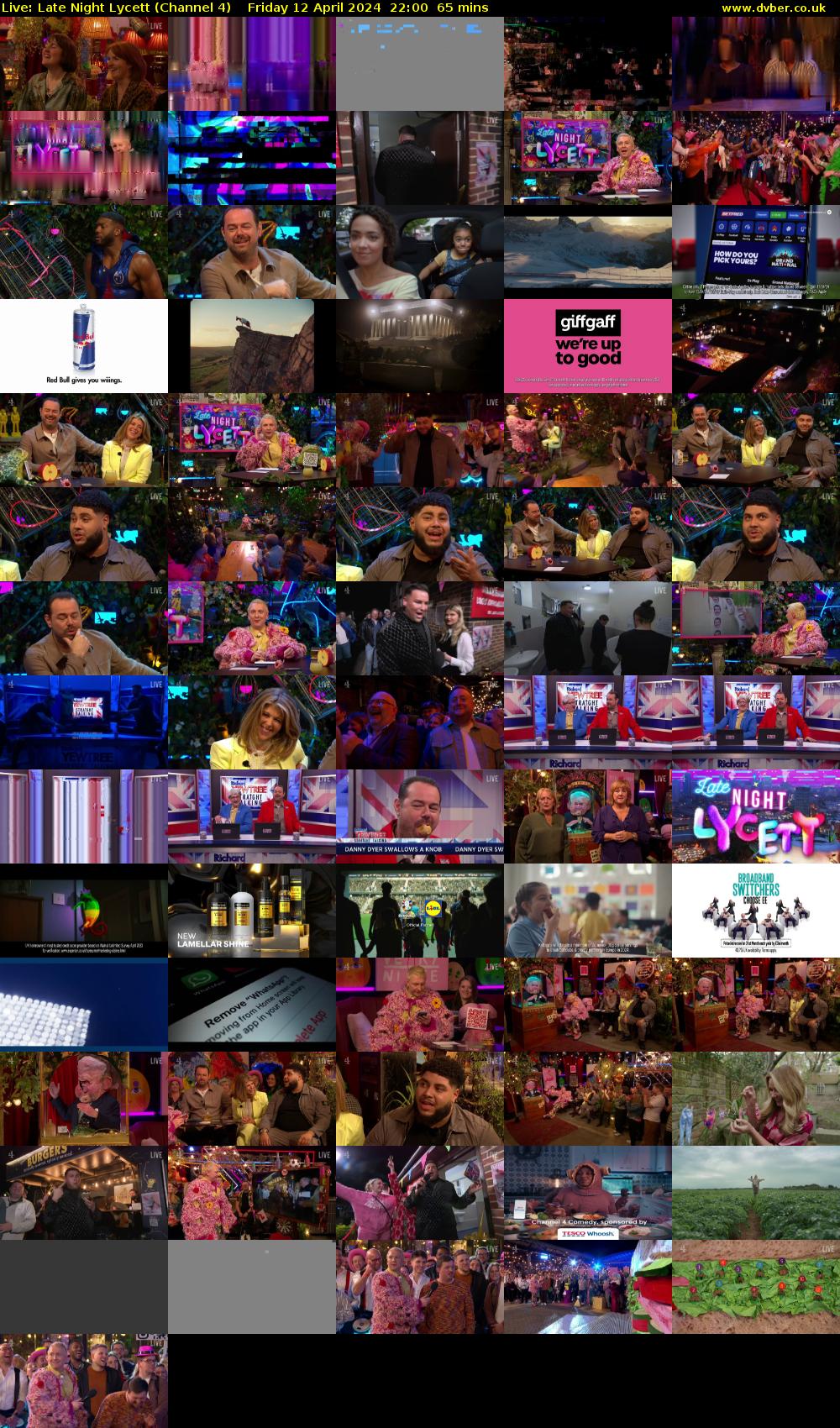 Live: Late Night Lycett (Channel 4) Friday 12 April 2024 22:00 - 23:05