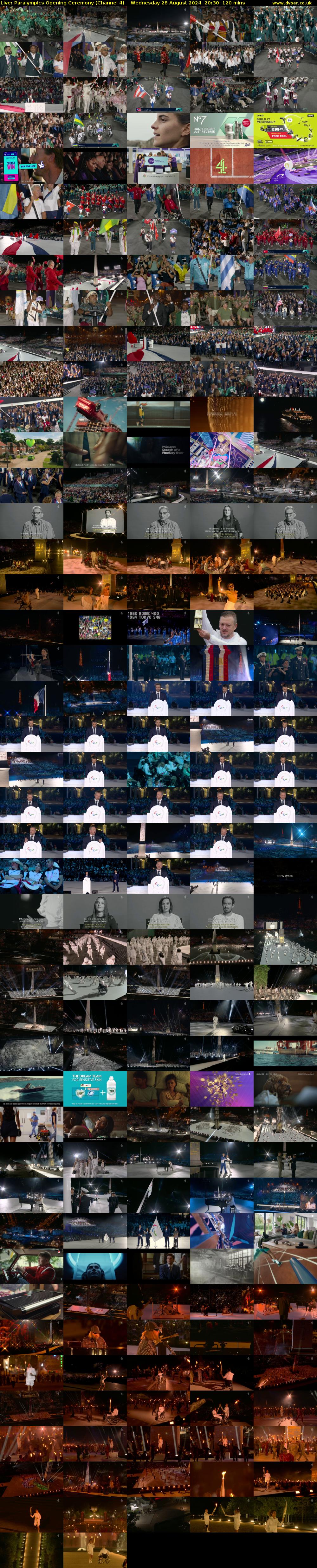 Live: Paralympics Opening Ceremony (Channel 4) Wednesday 28 August 2024 20:30 - 22:30