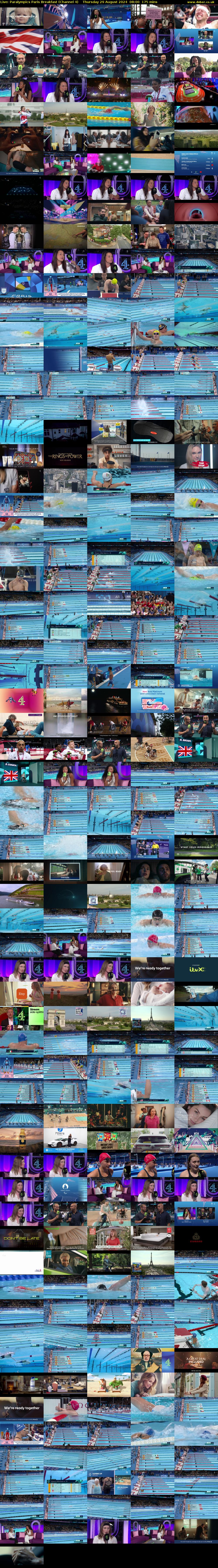 Live: Paralympics Paris Breakfast (Channel 4) Thursday 29 August 2024 08:00 - 10:55