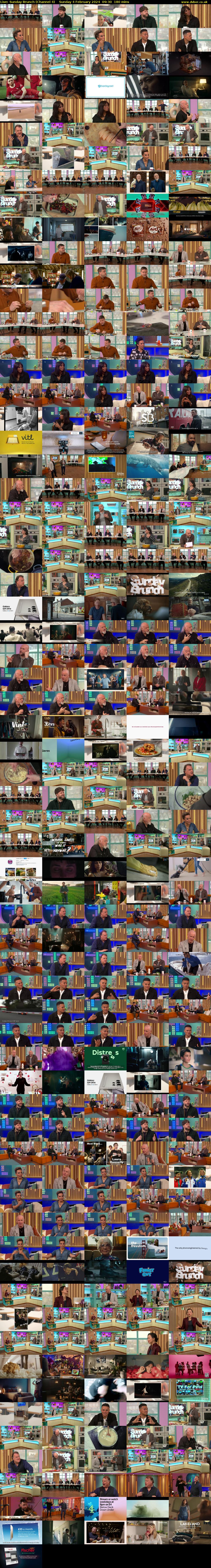 Live: Sunday Brunch (Channel 4) Sunday 4 February 2024 09:30 - 12:30