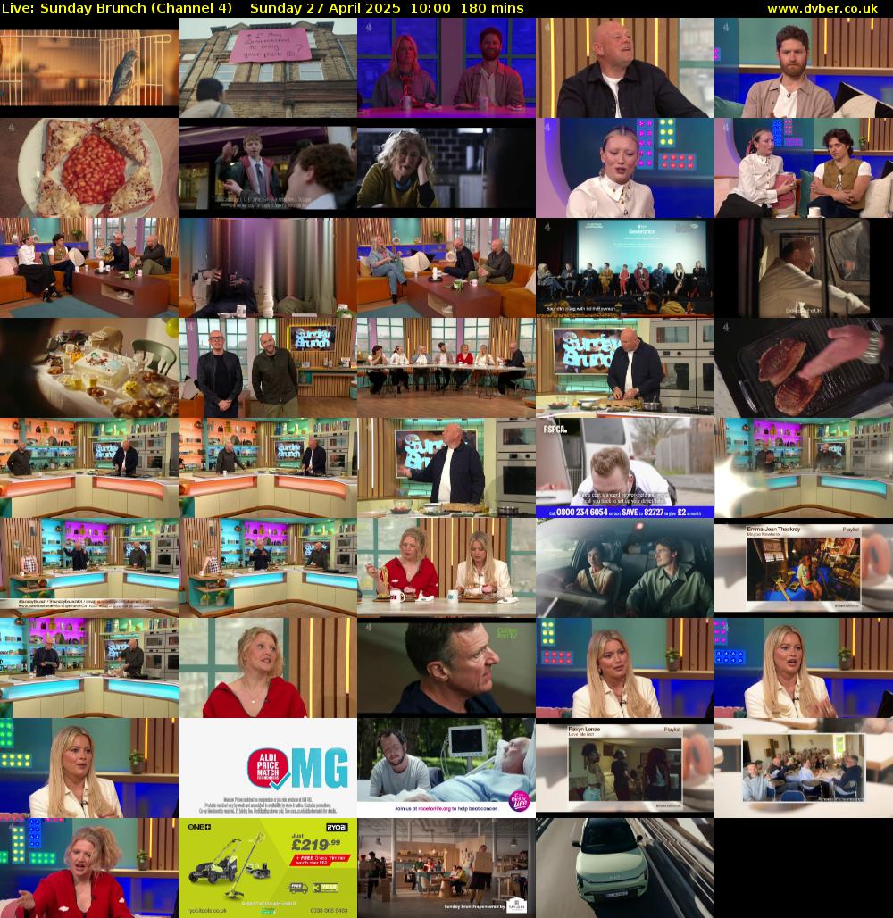 Live: Sunday Brunch (Channel 4) Sunday 27 April 2025 10:00 - 13:00