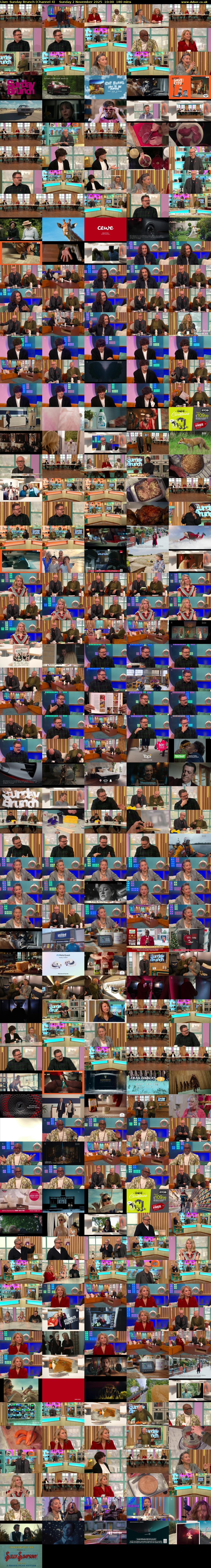 Live: Sunday Brunch (Channel 4) Sunday 2 November 2025 10:00 - 13:00