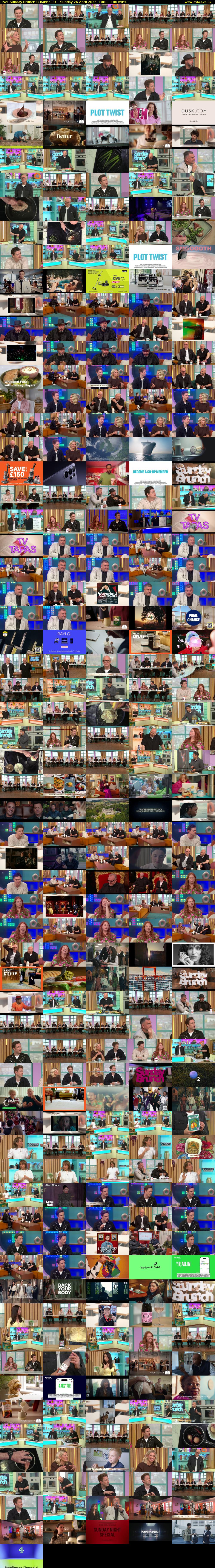 Live: Sunday Brunch (Channel 4) Sunday 26 April 2026 10:00 - 13:00