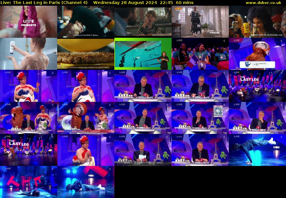 Live: The Last Leg in Paris (Channel 4) Wednesday 28 August 2024 22:45 - 23:45