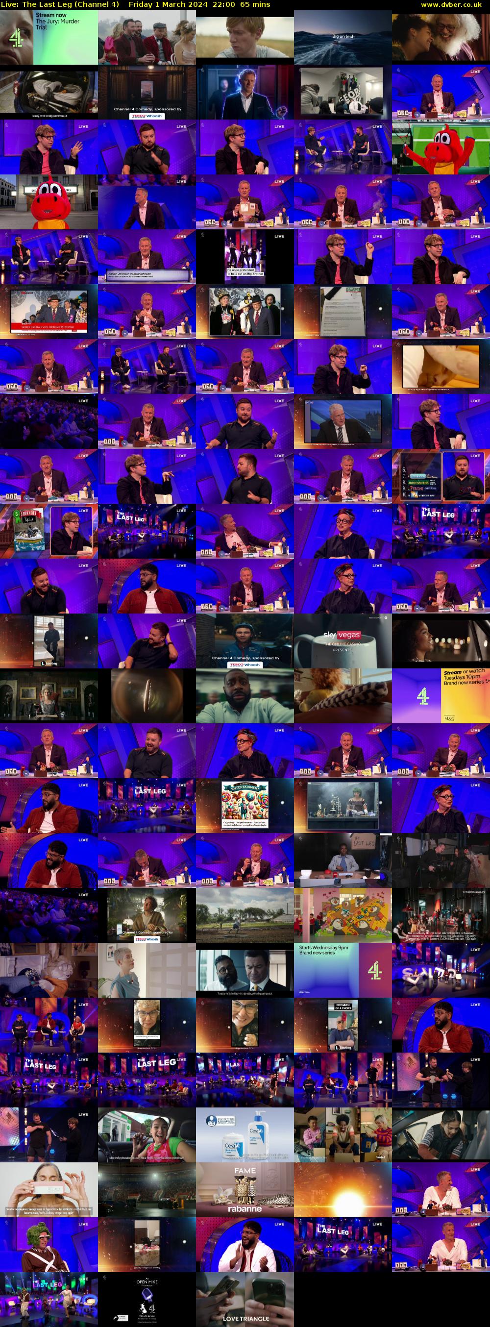 Live: The Last Leg (Channel 4) Friday 1 March 2024 22:00 - 23:05