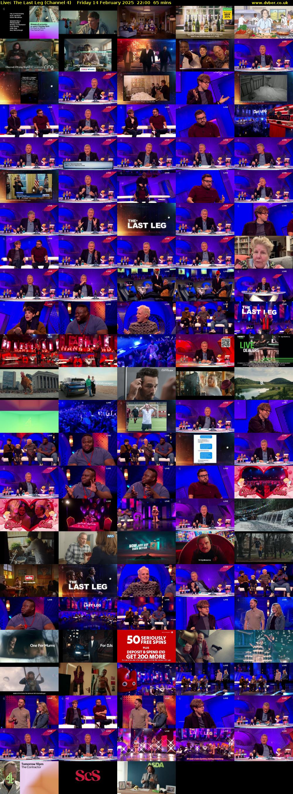 Live: The Last Leg (Channel 4) Friday 14 February 2025 22:00 - 23:05