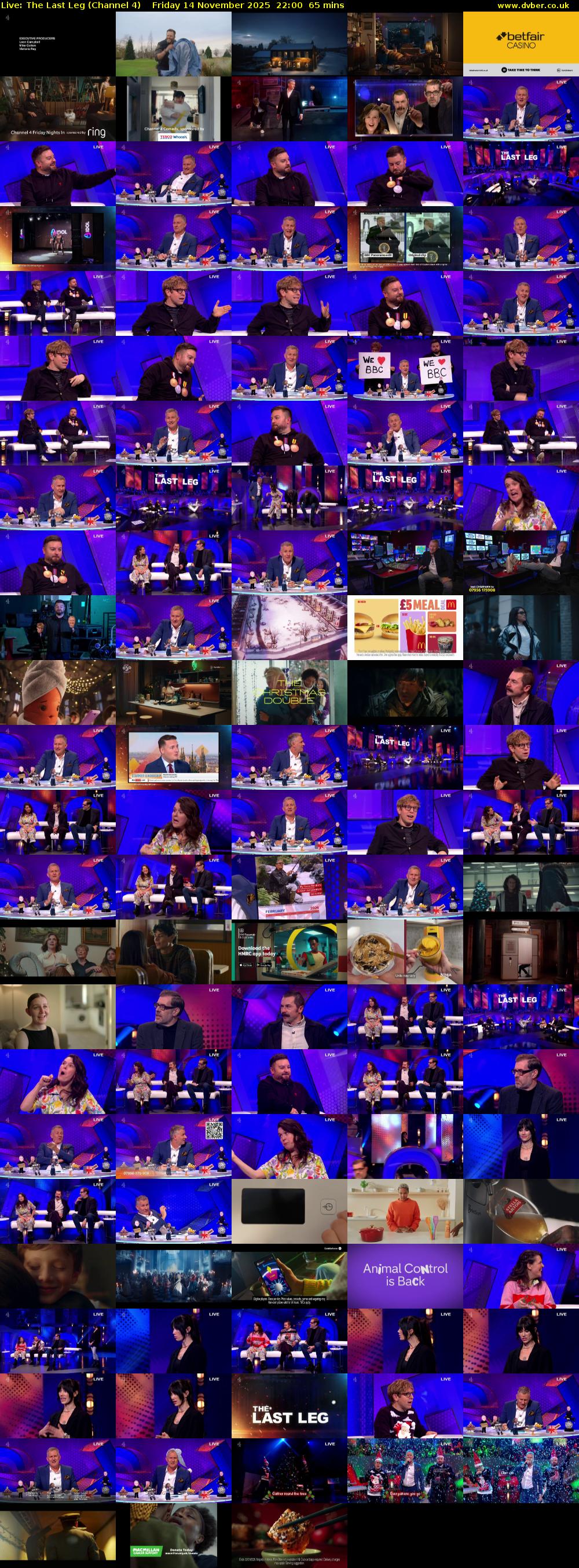 Live: The Last Leg (Channel 4) Friday 14 November 2025 22:00 - 23:05