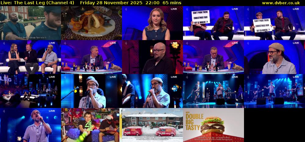Live: The Last Leg (Channel 4) Friday 28 November 2025 22:00 - 23:05