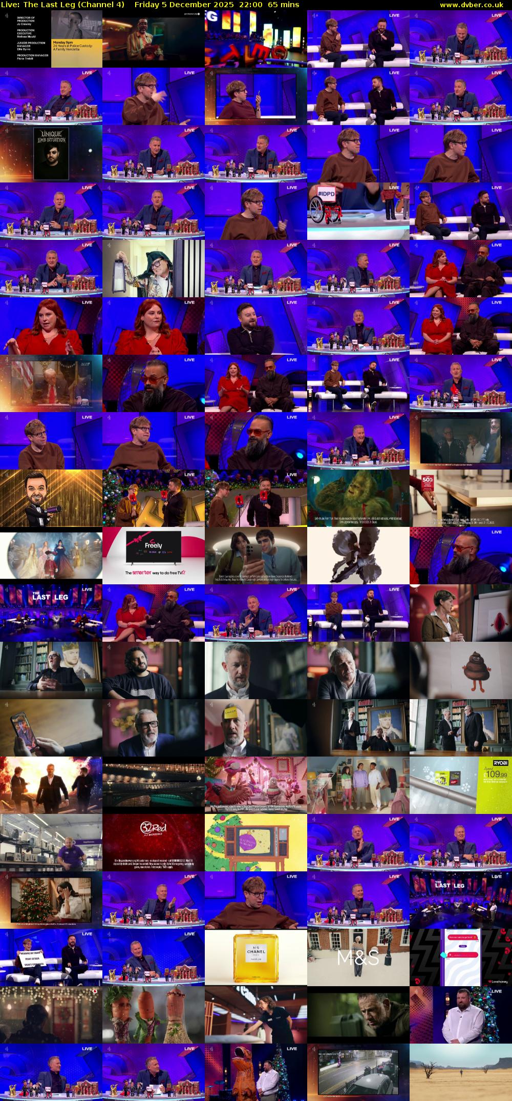 Live: The Last Leg (Channel 4) Friday 5 December 2025 22:00 - 23:05
