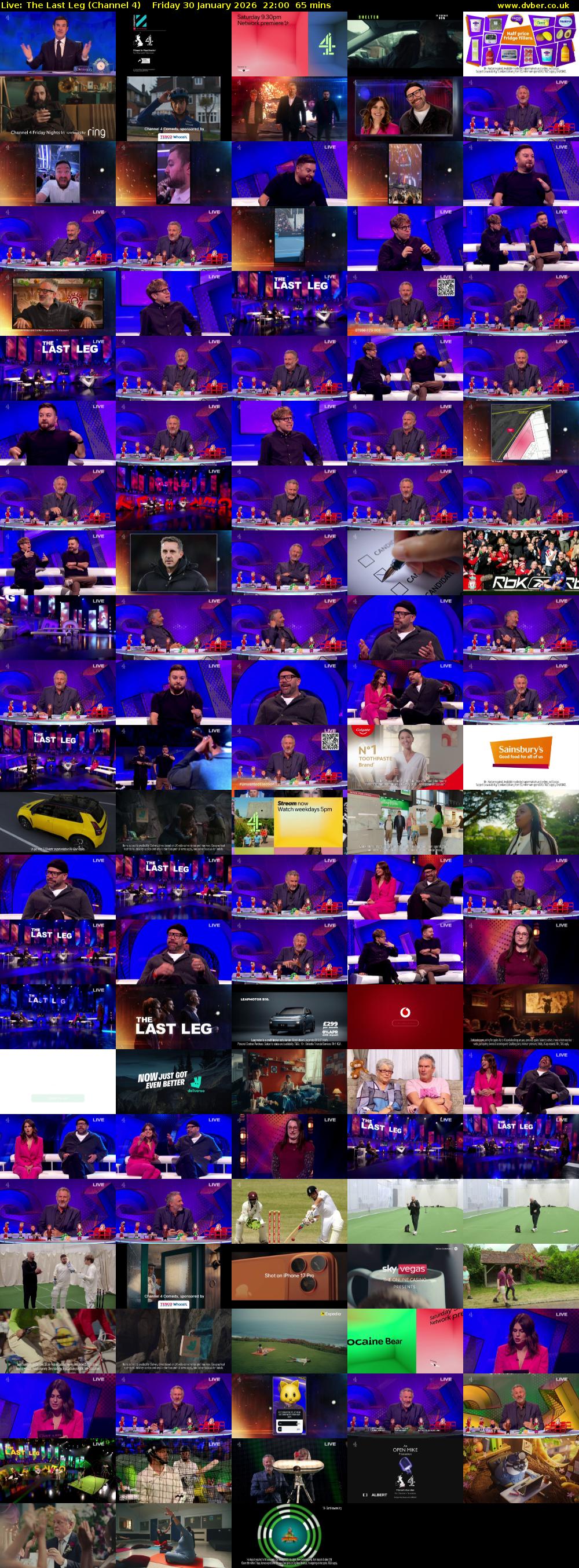 Live: The Last Leg (Channel 4) Friday 30 January 2026 22:00 - 23:05