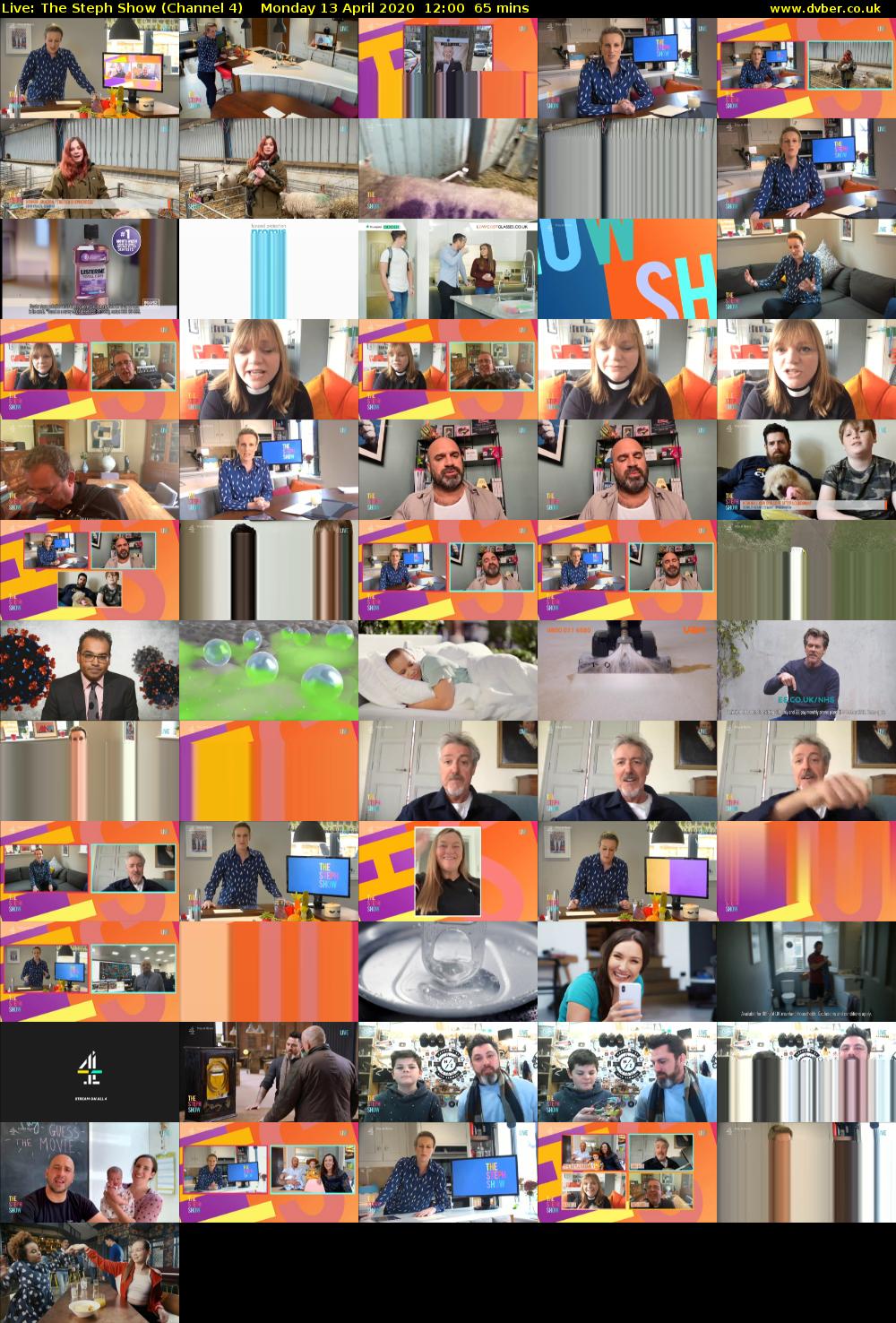 Live: The Steph Show (Channel 4) Monday 13 April 2020 12:00 - 13:05