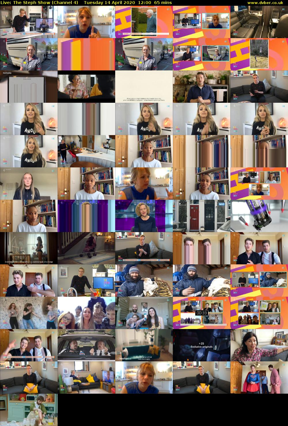 Live: The Steph Show (Channel 4) Tuesday 14 April 2020 12:00 - 13:05