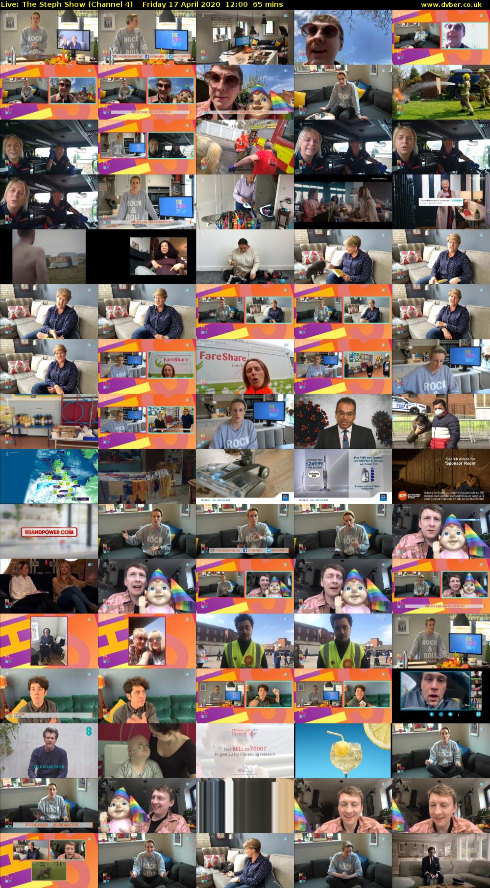 Live: The Steph Show (Channel 4) Friday 17 April 2020 12:00 - 13:05